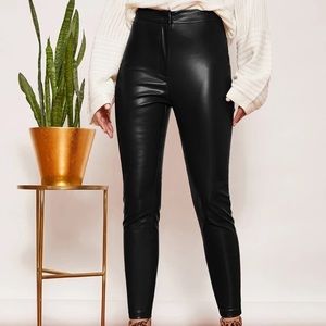 Black Faux Leather Pants